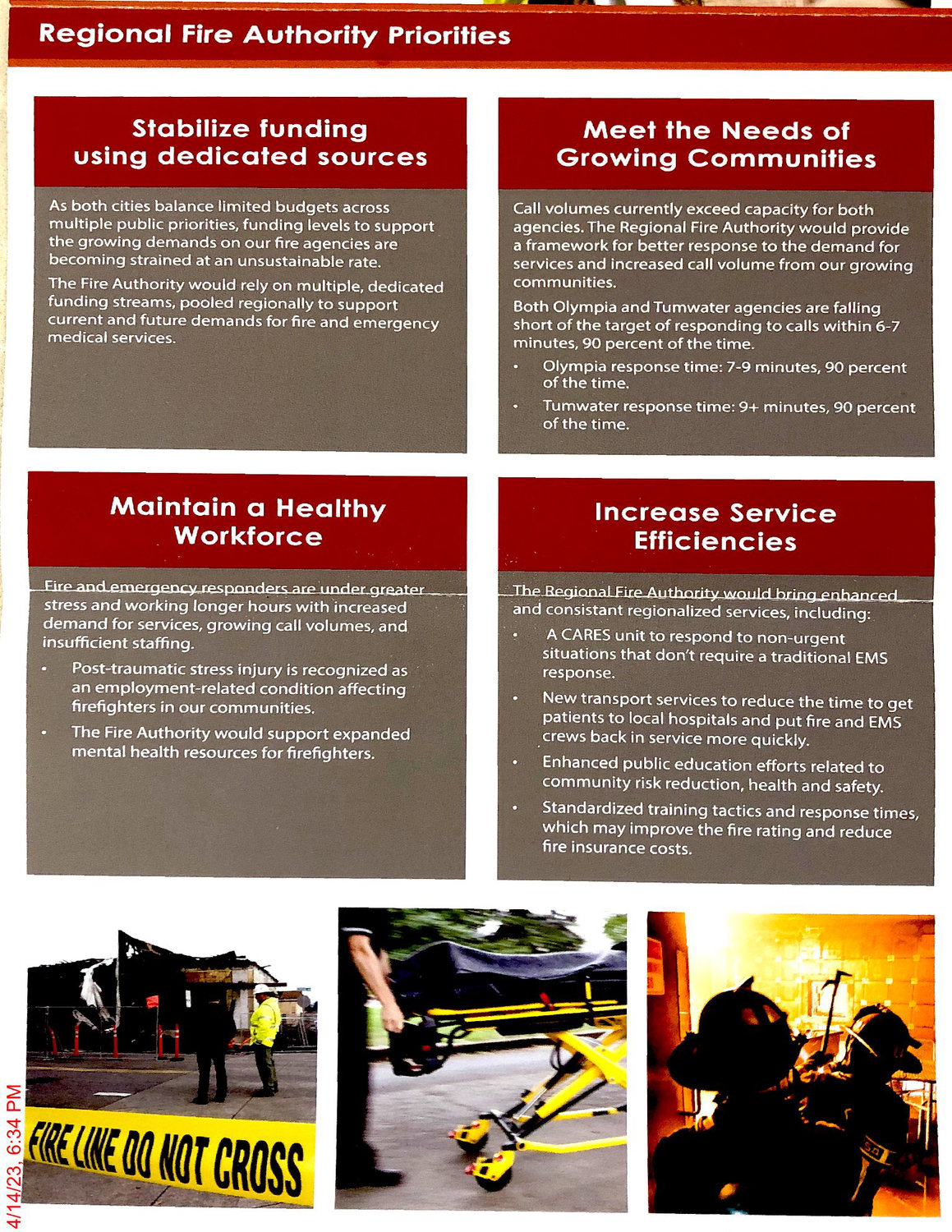 These panels, in the mailer sent to residents in Olympia and Tumwater, are cited in an April 12, 2023 complaint to the Public Disclosure Commission.